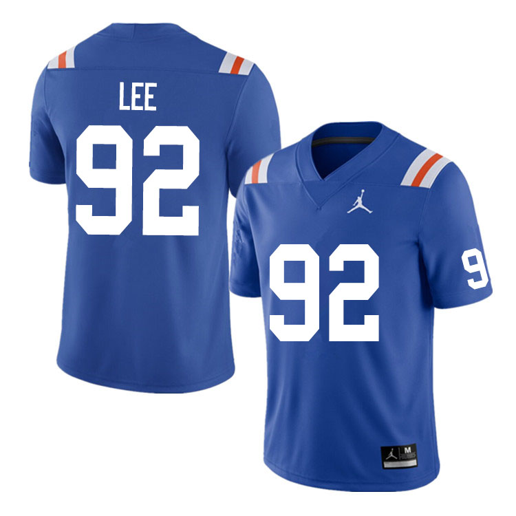 Men #92 Jalen Lee Florida Gators College Football Jerseys Sale-Throwback